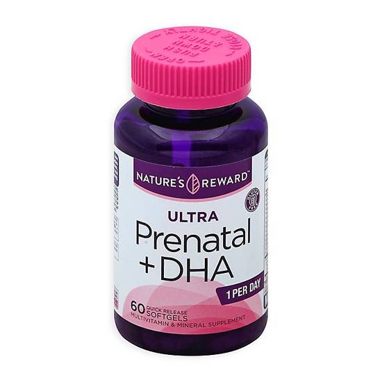 Order Nature's Reward ® 60-Count Ultra Prenatal + DHA Quick Release Softgel Vitamins food online from Bed Bath &Amp; Beyond store, Hillsborough County on bringmethat.com