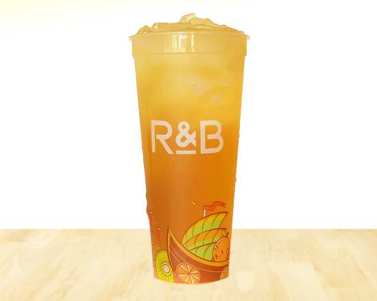 Order Peach Green Tea with Aloe Vera food online from R&B Tea Walnut store, Walnut on bringmethat.com