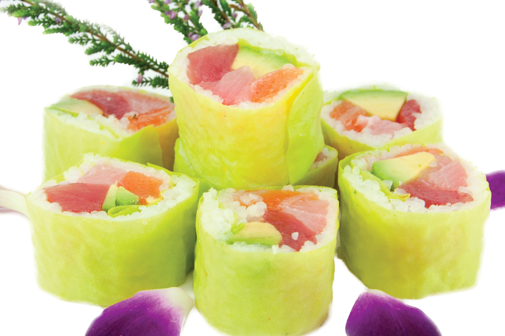 Order Tri-Color Roll food online from Toro Sushi Bar store, Montclair on bringmethat.com