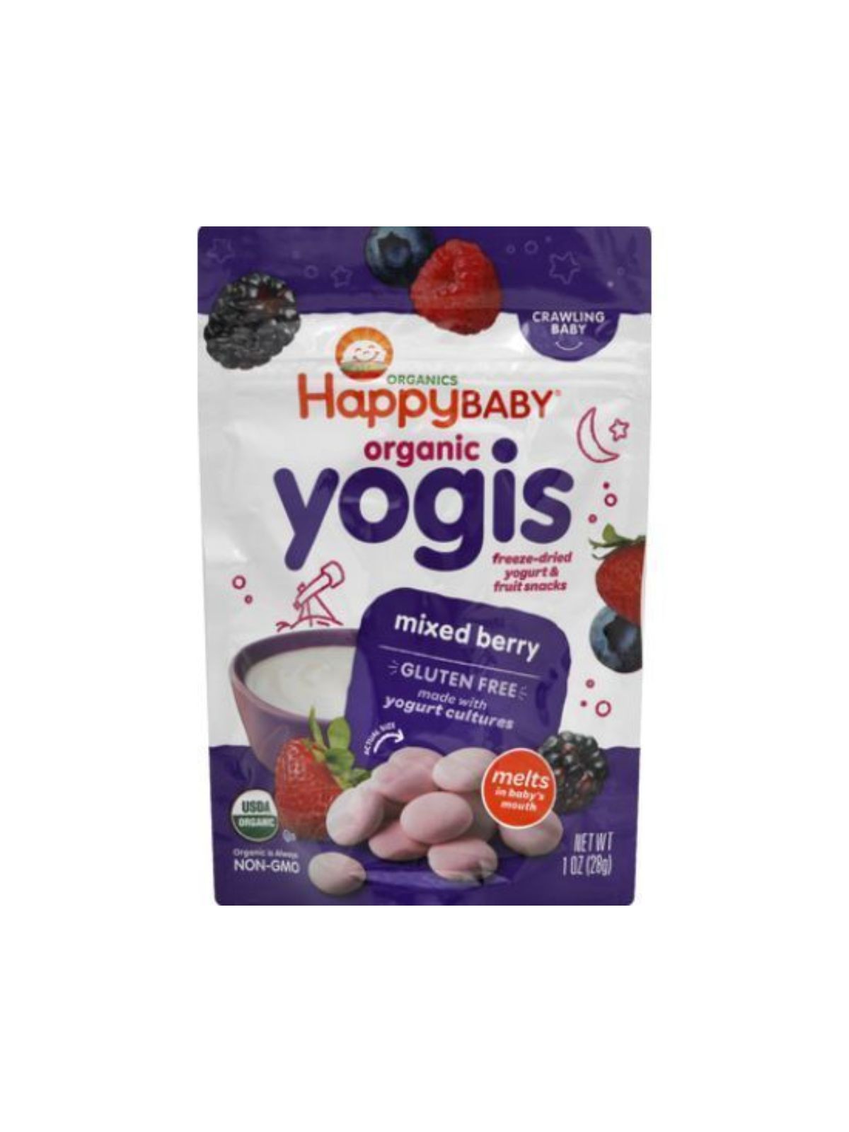 Order Happy Baby Yogurt Mixed Berry Snack (1 oz) food online from Stock-Up Mart store, Minneapolis on bringmethat.com