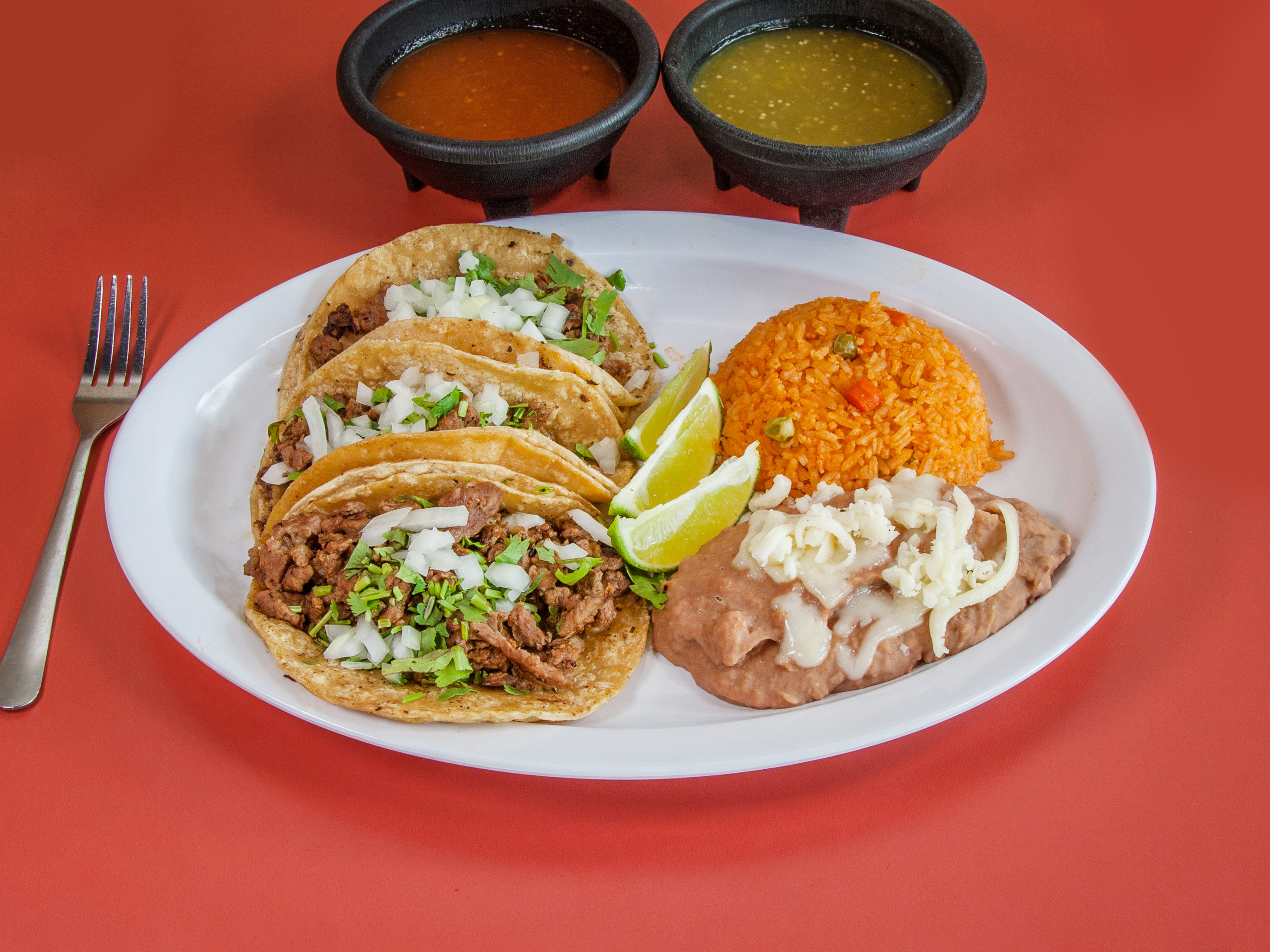 Order Tacos Plate food online from Senor Jalapeno store, Lombard on bringmethat.com