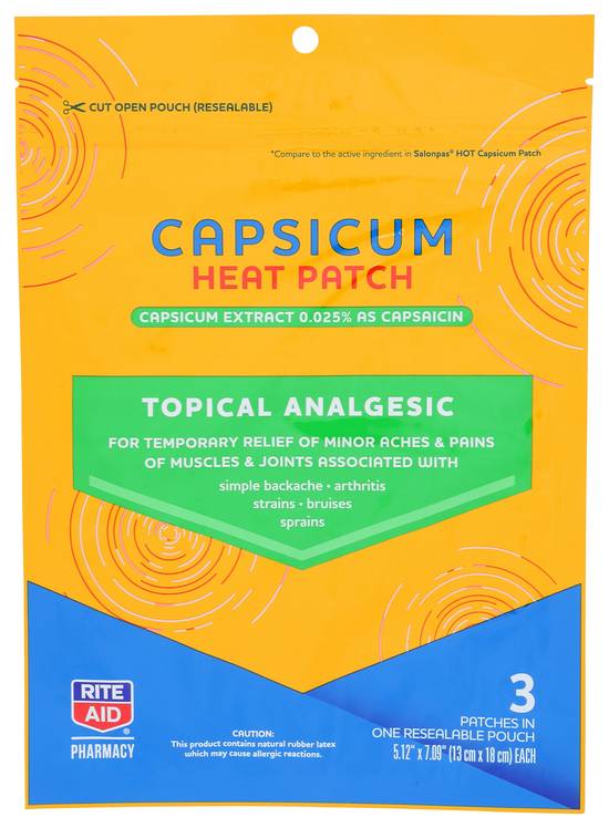 Order Rite Aid Capsicum Hot Patches (3 ct) food online from Rite Aid store, Cortland on bringmethat.com