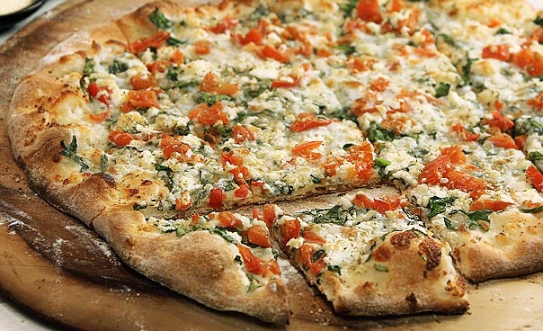 Order Spinach and Garlic Pizza food online from Sicily Pizza & Pasta store, Spring on bringmethat.com