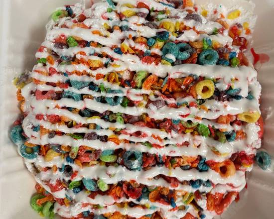 Order Rainbow Surprise Funnel Cake food online from The Sweet Place store, Cincinnati on bringmethat.com
