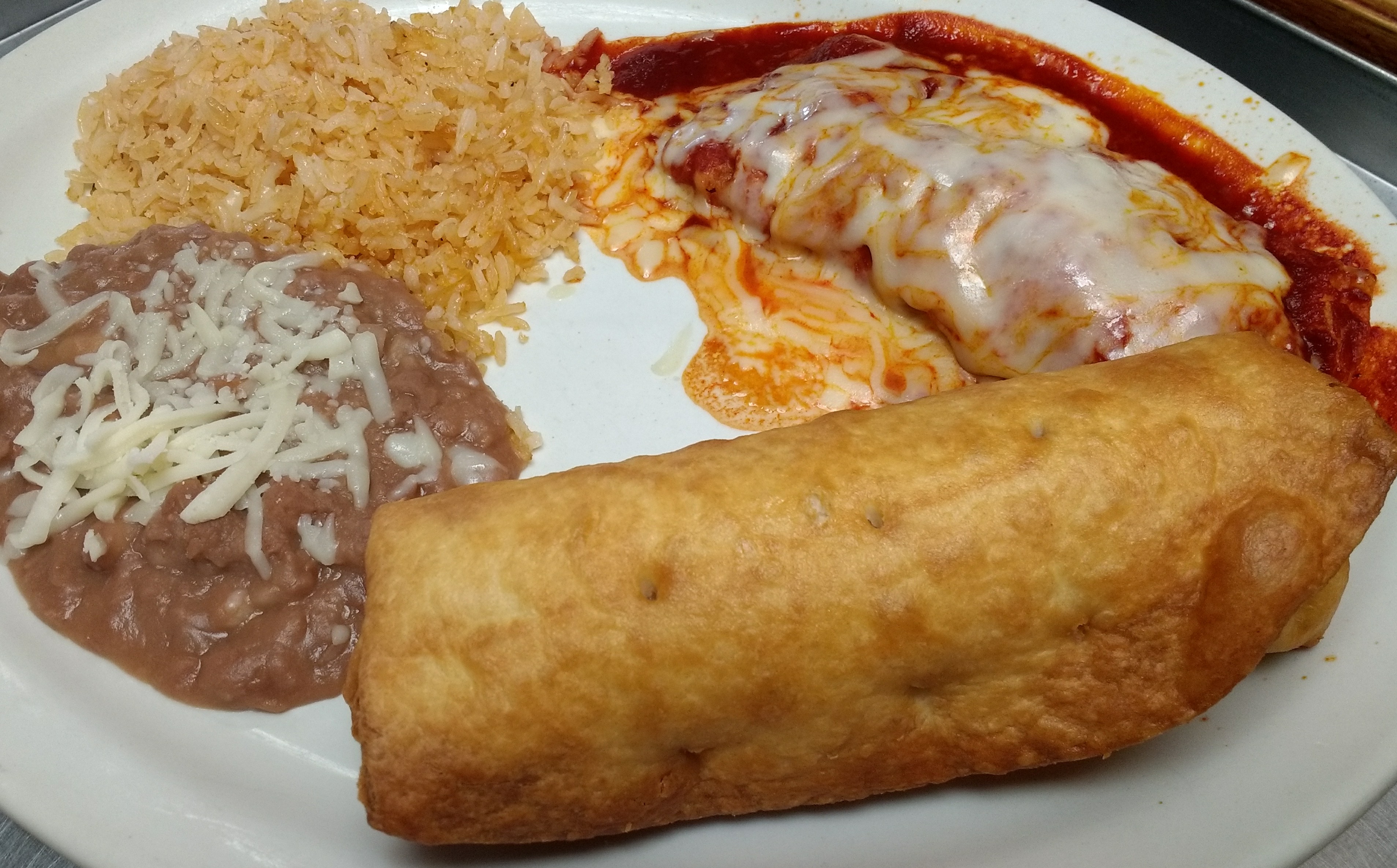 Order Across the Border Combo Platter food online from El Pastor Mexican Restaurant store, Madison on bringmethat.com