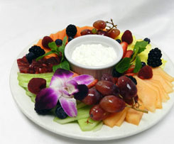 Order Fresh Fruit Plate with Yogurt or Cottage Cheese food online from Urth Caffe store, Beverly Hills on bringmethat.com