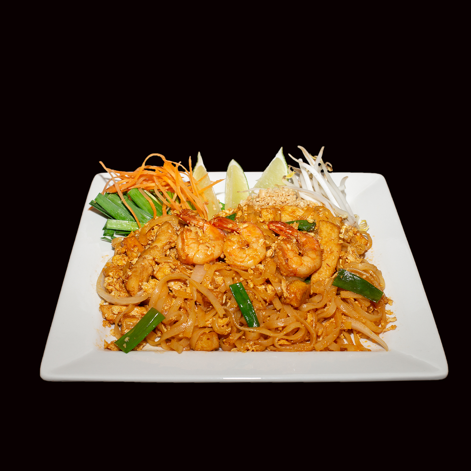 Order 62. Pad Thai Rice Noodles with Egg, Shrimp, Chicken and Tofu food online from Pho Rex store, Norco on bringmethat.com