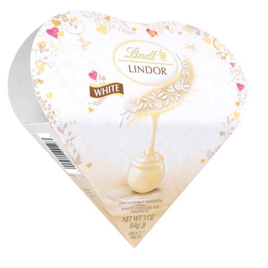 Order Lindt LINDOR White Chocolate Candy Truffles Heart, Valentine's Day White Chocolate with White Truffle Filling, 3 oz. food online from Cvs store, PORTSMOUTH on bringmethat.com