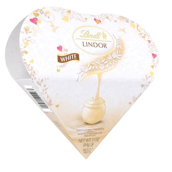 Order Lindt LINDOR White Chocolate Candy Truffles Heart, Valentine's Day White Chocolate with White Truffle Filling, 3 oz. food online from Cvs store, MAPLE GLEN on bringmethat.com