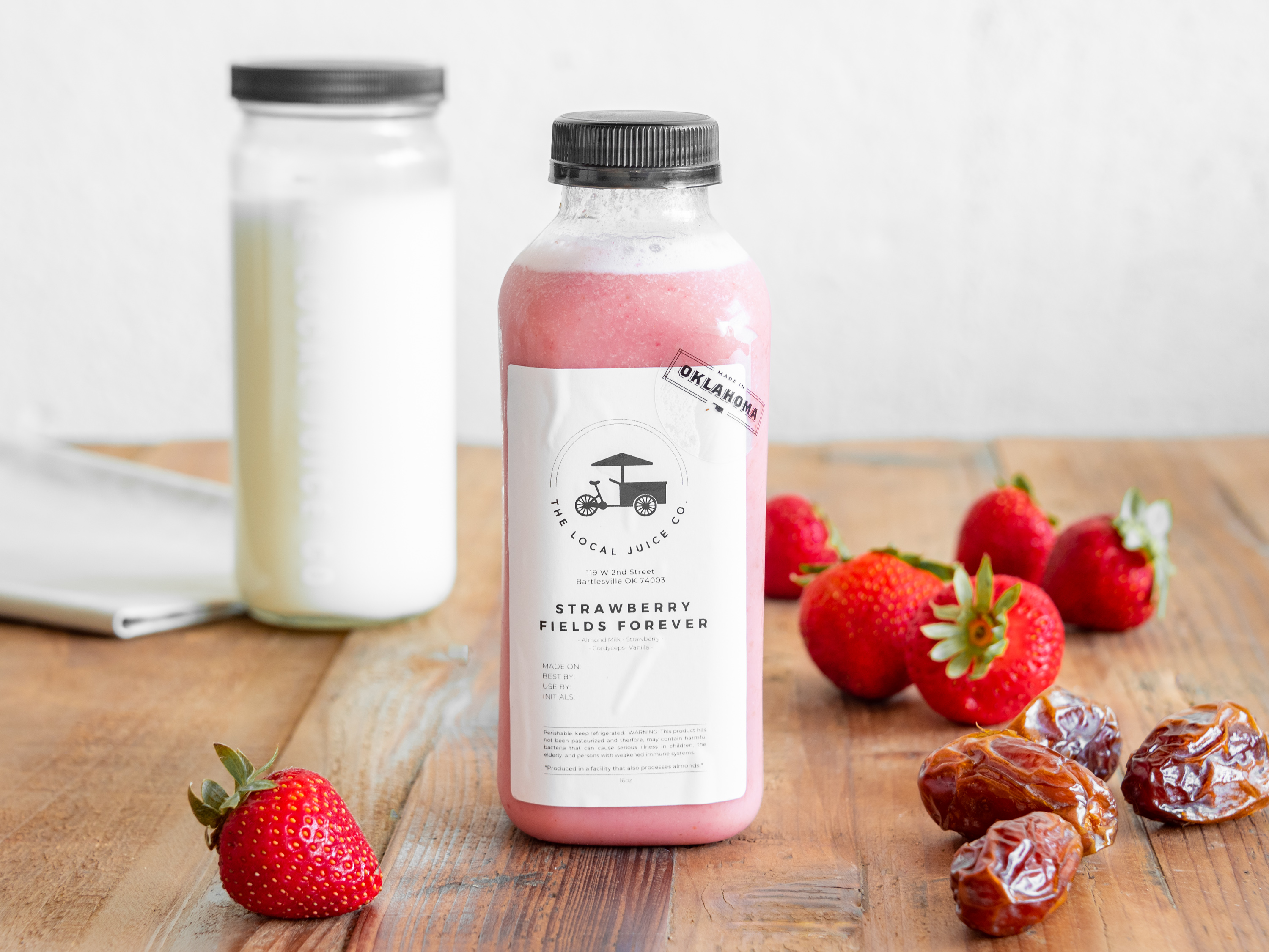 Order Strawberry Fields Forever Smoothie food online from Local Juice Company store, Bartlesville on bringmethat.com