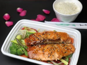 Order Salmon Teriyaki food online from Asuka Sushi Japanese Cuisine store, Mt Laurel Township on bringmethat.com