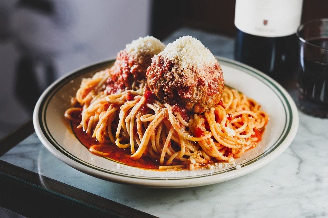 Order Pasta with Meatballs - Pasta food online from Peppino's Pizza and Restaurant store, Kearny on bringmethat.com