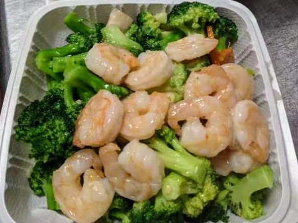 Order 63. Prawns with Broccoli food online from Kirin Chinese Restaurant store, Mountain View on bringmethat.com
