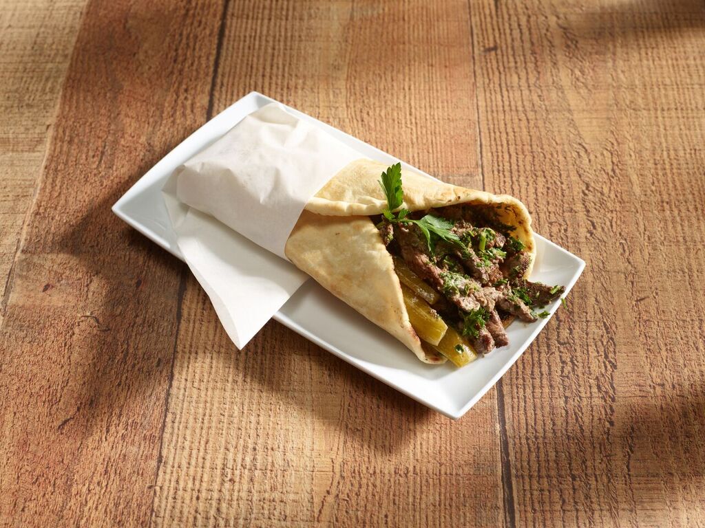 Order Beef and Lamb Shawarma Sandwich food online from Sahara Middle Eastern Eatery store, Albuquerque on bringmethat.com