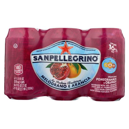 Order San Pellegrino Sparkling Water Melograno E Arancia Pack Of 4 food online from Deerings Market store, Traverse City on bringmethat.com