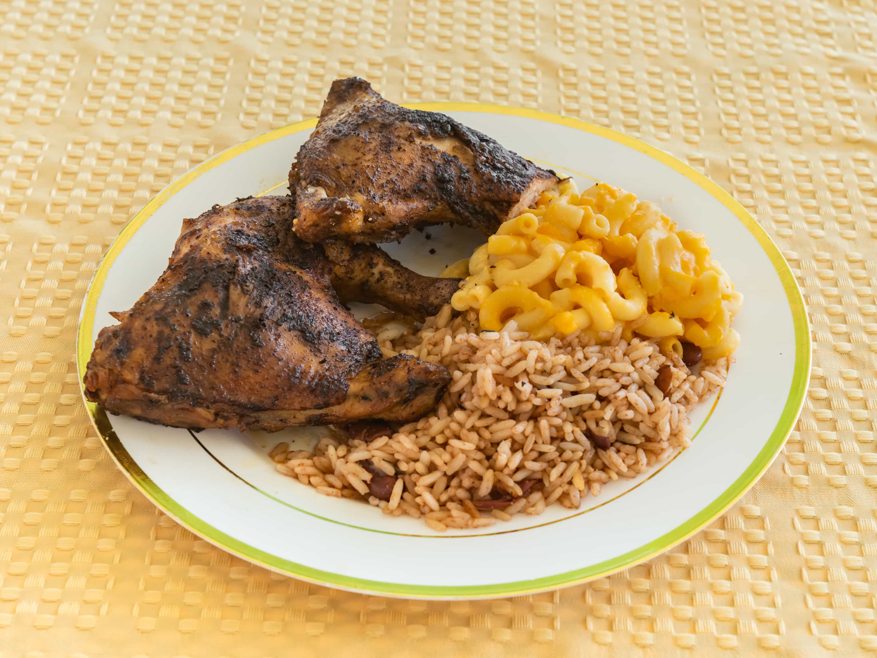 Order Jerk Chicken includes rice & cabbage food online from Iwayne Caribbean Kitchen store, Manor on bringmethat.com