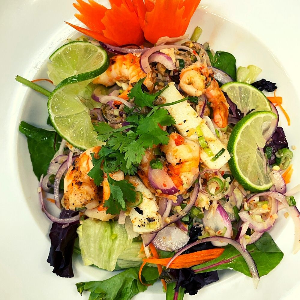 Order Lemongrass Seafood Salad food online from Ploy Thai Cuisine store, The Woodlands on bringmethat.com