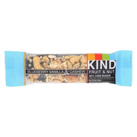 Order Kind Blueberry Vanilla And Cashew Fruit Nut Bar food online from Deerings Market store, Traverse City on bringmethat.com