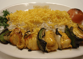 Order 9. Chicken Shish Kabob food online from Caspian store, Gaithersburg on bringmethat.com