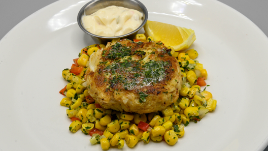 Order Maryland Style Crab Cake food online from Mitchell's Fish Market store, Lansing on bringmethat.com