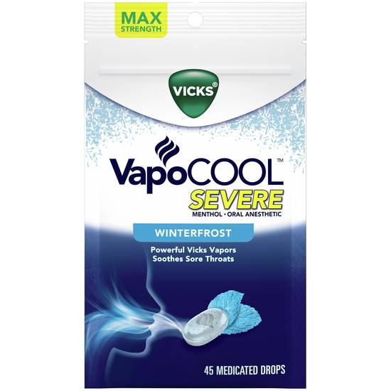 Order Vicks VapoCOOL Severe Medicated Drops Winterfrost (45 ct) food online from Rite Aid store, Bryan on bringmethat.com