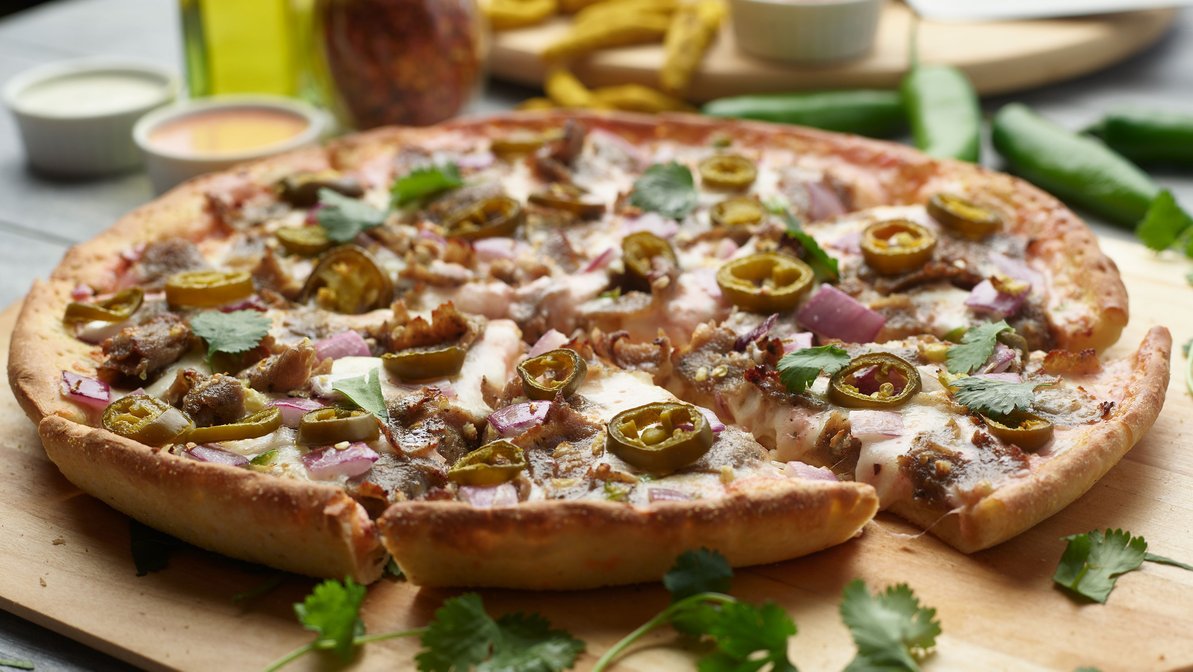 Order Spicy Lamb Kabob Pizza Twist food online from Chicago's Pizza With A Twist store, Arlington on bringmethat.com