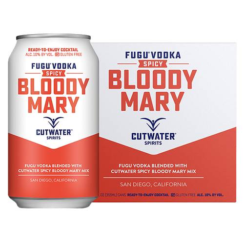 Order Cutwater Spicy Bloody Mary - 12 oz Cans/4 Pack food online from Bottle Shop & Spirits store, Los Alamitos on bringmethat.com