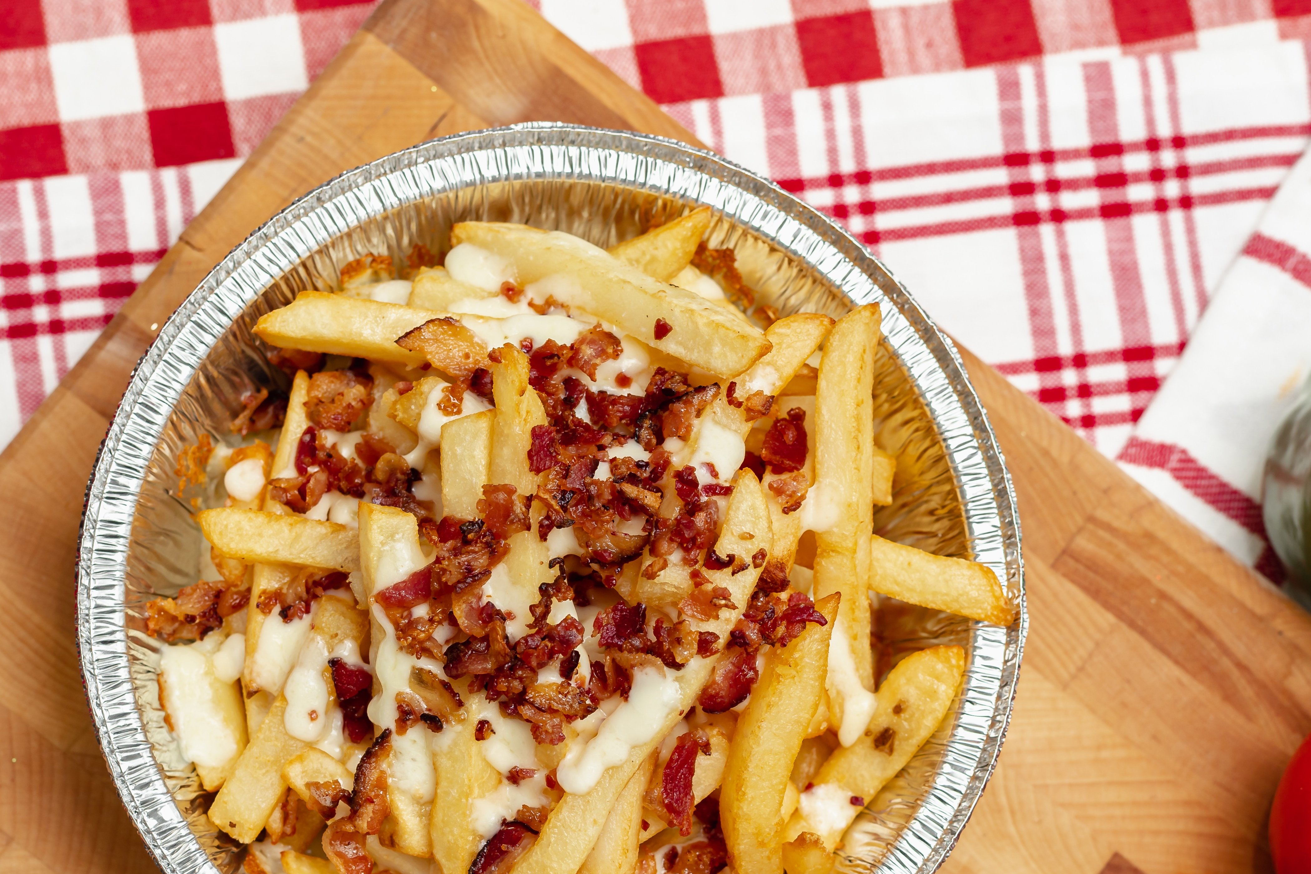 Order Bacon Cheese Fries food online from The Chicken Chicken Place store, Bethesda on bringmethat.com