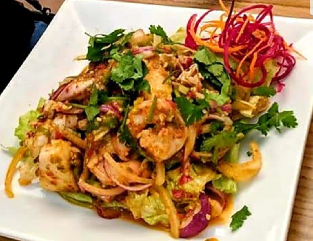Order Y5. Yum Yalay seafood Salad (shrimp &scallop &calamari) food online from Kin Thai store, High Point on bringmethat.com