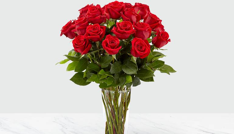 Order 18 Red Roses Vased food online from Proflowers store, Anchorage on bringmethat.com