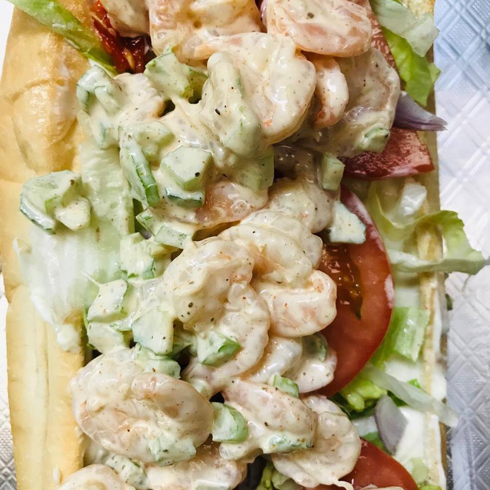 Order 8'' Shrimp Salad Sub food online from Lochearn Pizza store, Pikesville on bringmethat.com