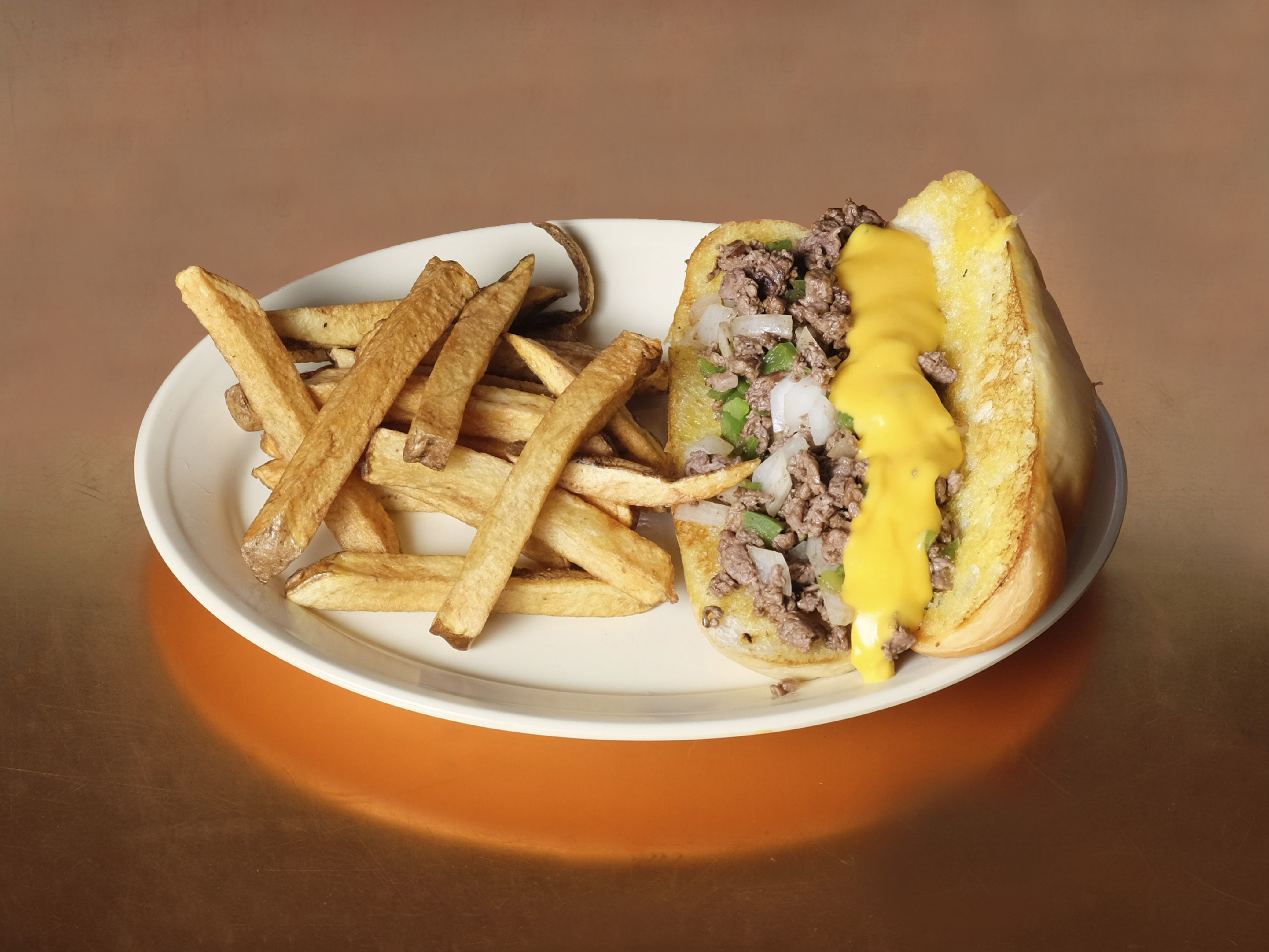Order Philly Steak Sandwich food online from Oasis Lounge store, Wichita on bringmethat.com