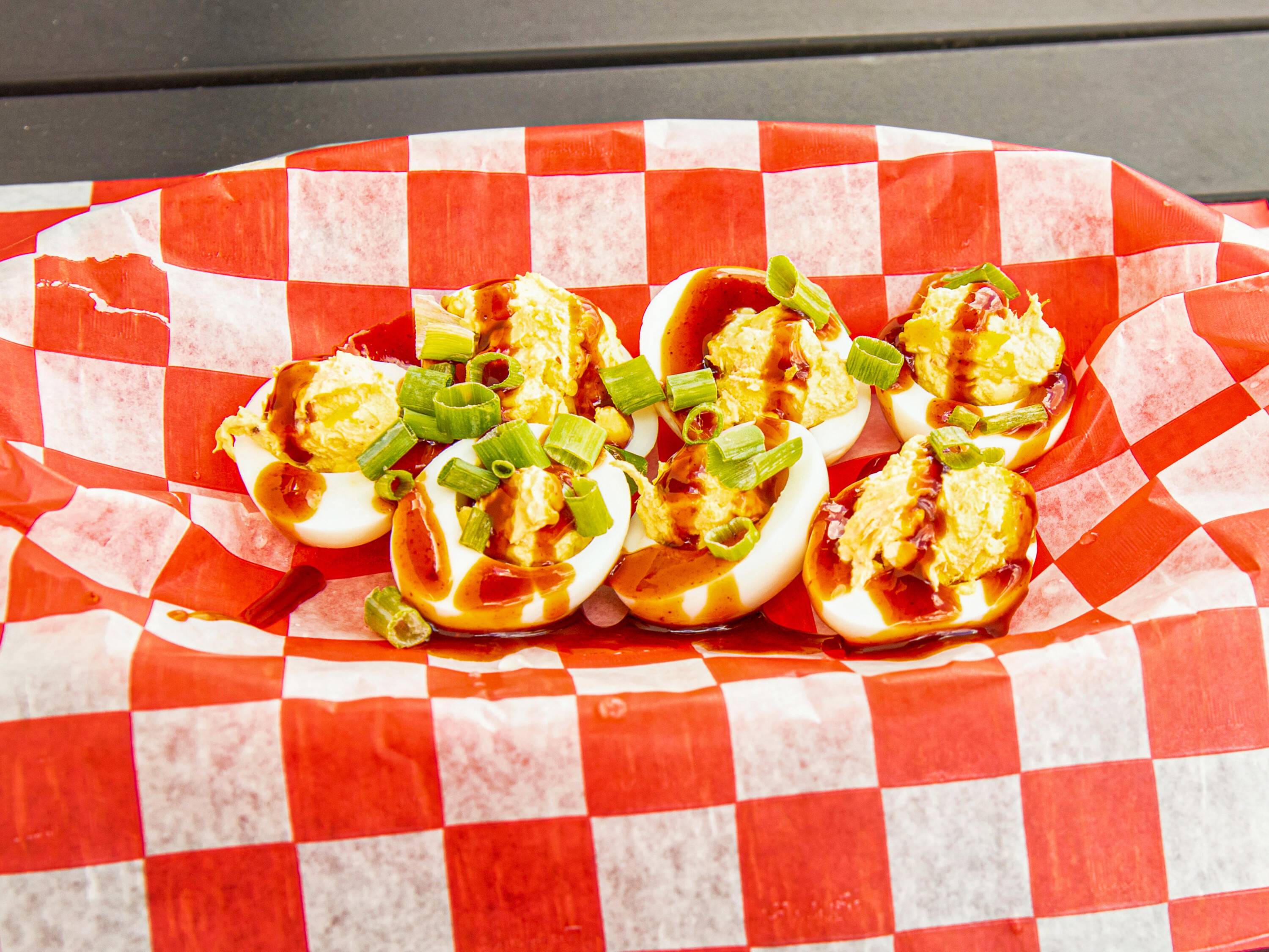 Order Smoked Deviled Eggs food online from American Smokehouse Stadium store, Jeffersonville on bringmethat.com