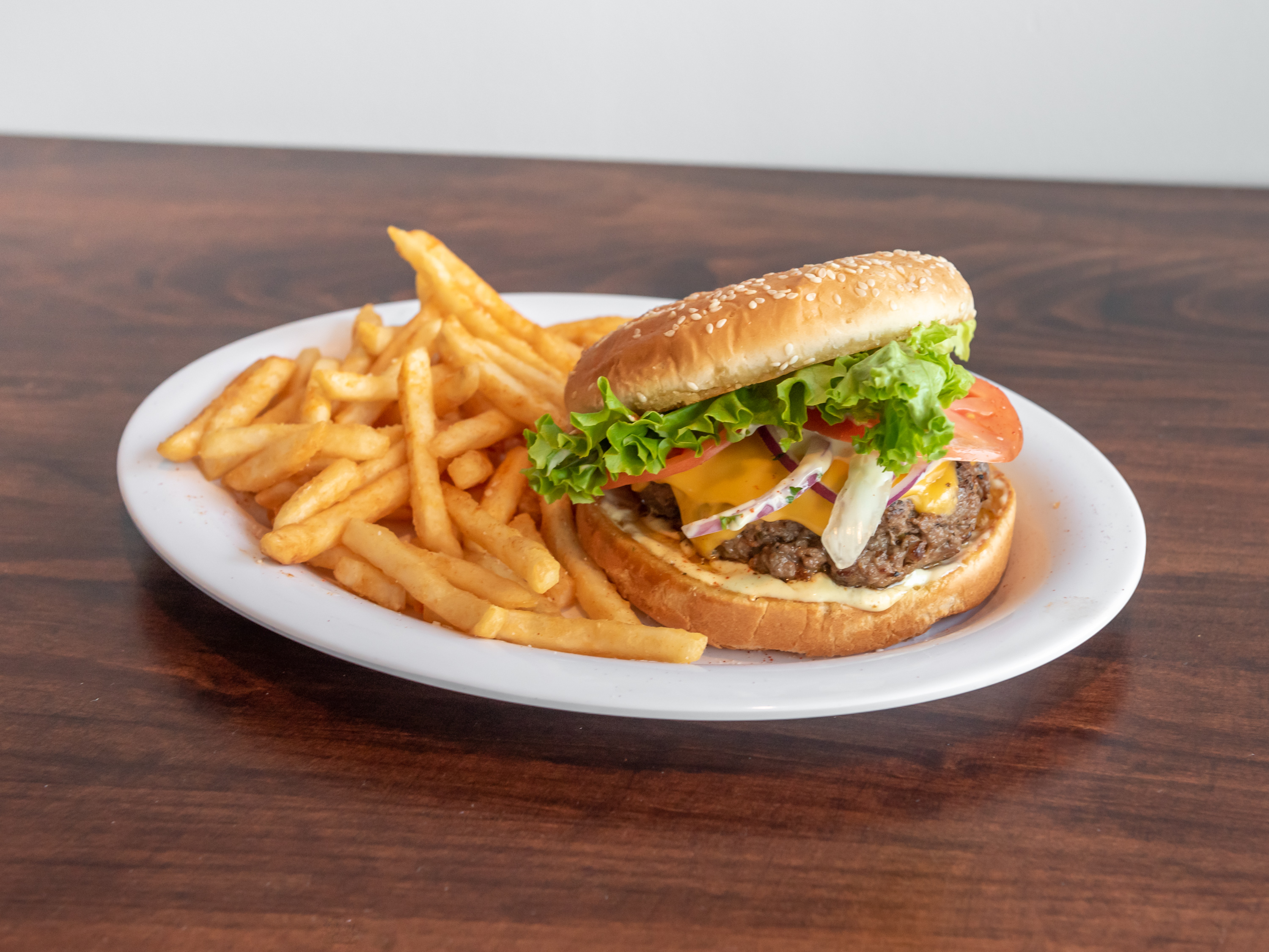 Order Cheese Burger food online from Rodos European Grill store, Columbus on bringmethat.com