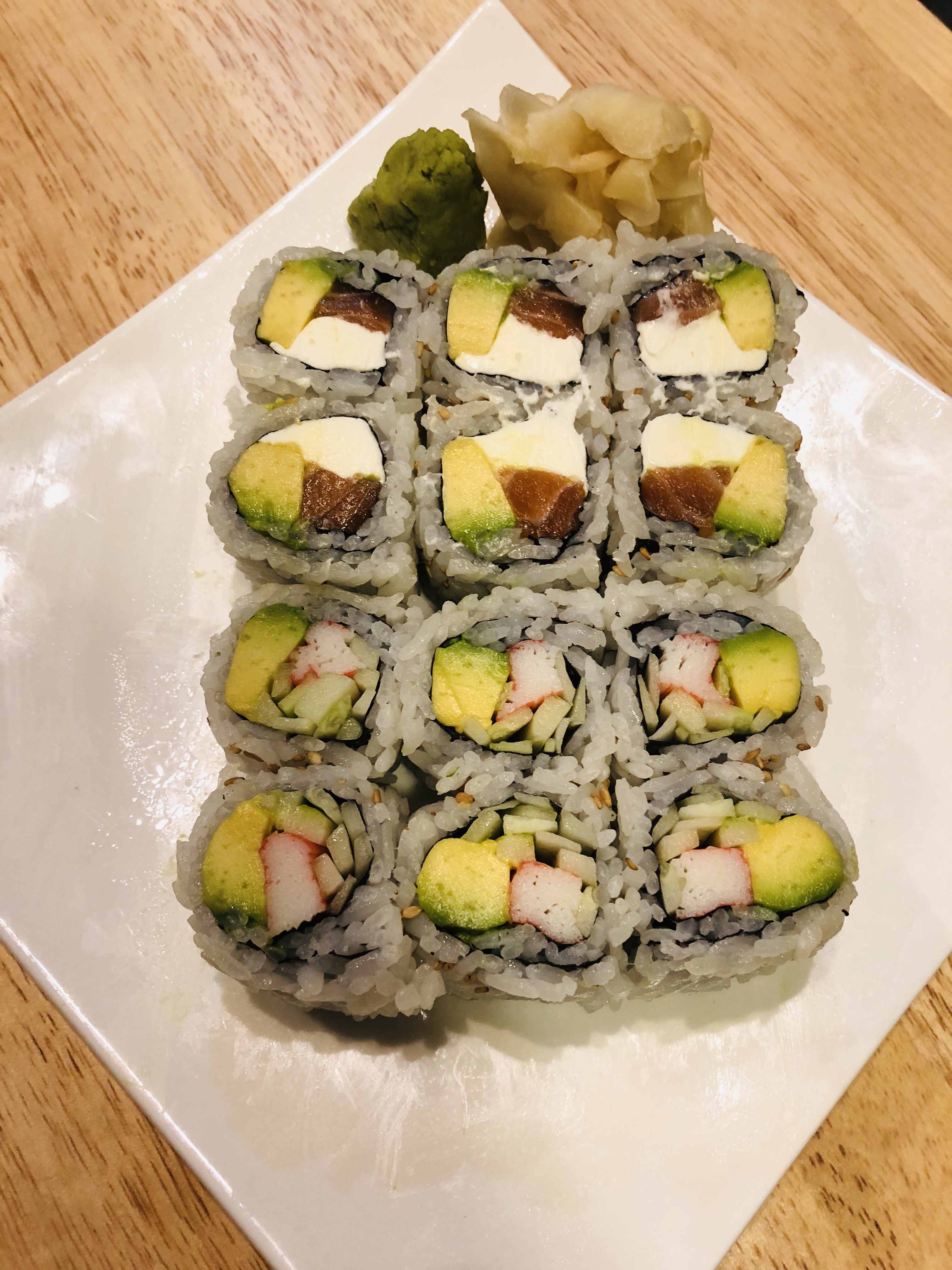 Order C8. Philadelphia Roll and California Roll food online from Sumo Japanese Restaurant store, Brooklyn on bringmethat.com