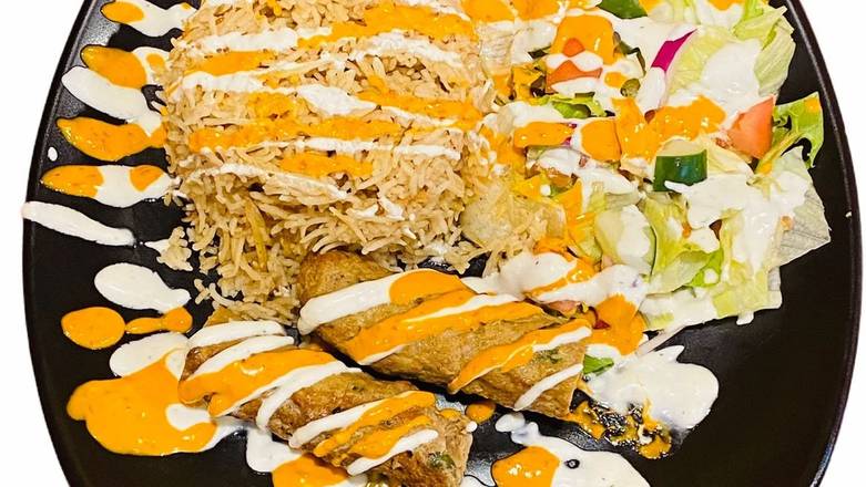 Order Kebab Over Rice food online from Salahs Halal Food store, Suffolk County on bringmethat.com