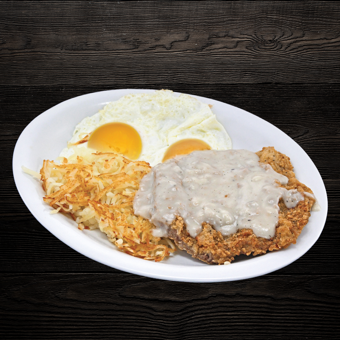 Order Country Fried Steak & Eggs food online from Royal Donut Cafe store, Burlingame on bringmethat.com