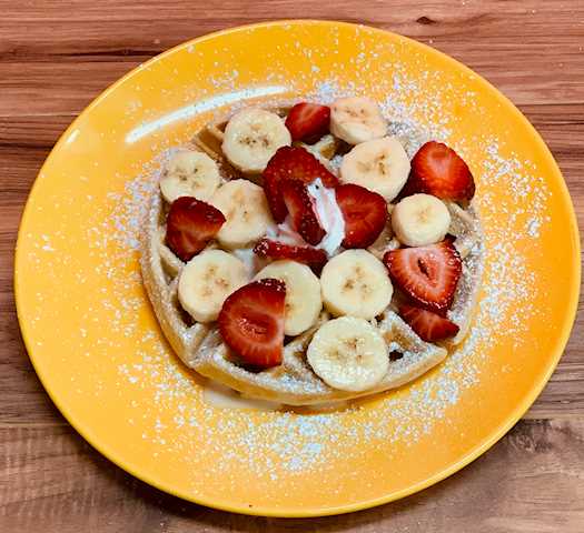 Order 4. Banana and Strawberry Waffle food online from Mango Loco store, Jersey City on bringmethat.com