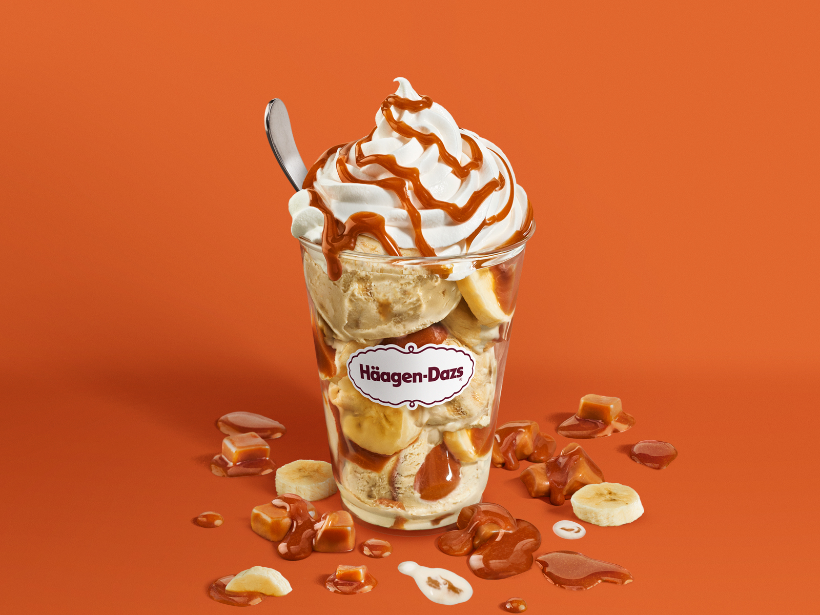 Order Dulce Split Dazzler Sundae food online from Haagen Dazs store, Fullerton on bringmethat.com