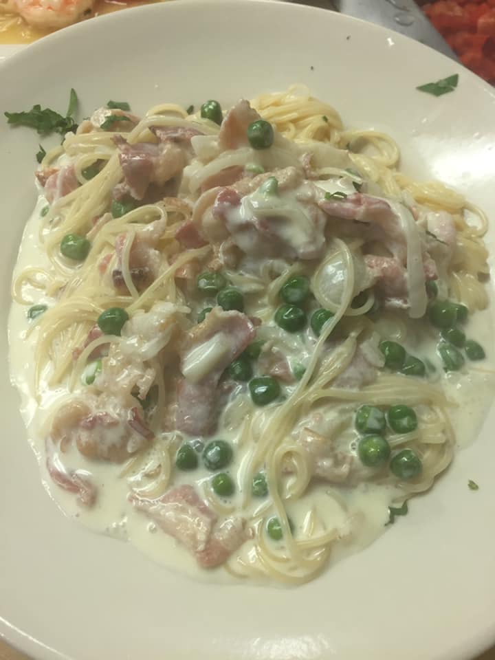 Order Spaghetti Carbonara food online from Fedora Bistro Cafe store, Lawrence Township on bringmethat.com