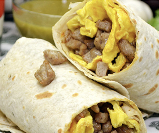Order Sausage Burrito  food online from Federico Mexican Food store, Albuquerque on bringmethat.com