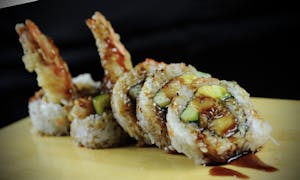 Order 13. Shrimp Tempura Roll food online from Iron Wok store, Kansas City on bringmethat.com