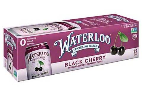 Order Waterloo Sparkling Water - Black Cherry, 12oz 12pk Cans food online from Chris's Liquor- 2203 S Lamar Blvd store, Austin on bringmethat.com