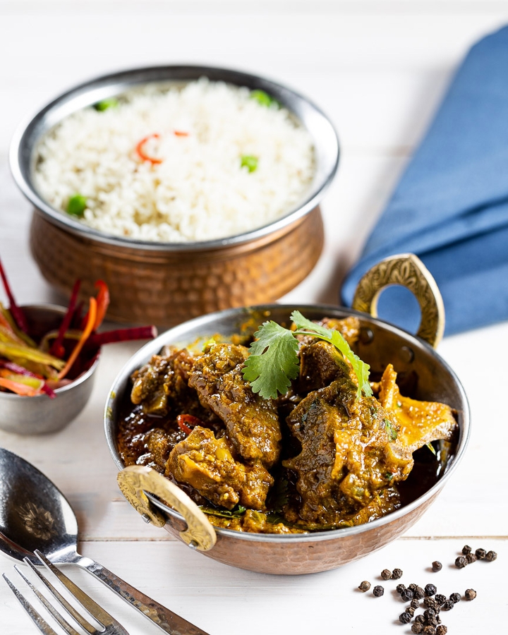 Order MADRAS GOAT CURRY food online from Saffron Valley store, South Jordan on bringmethat.com