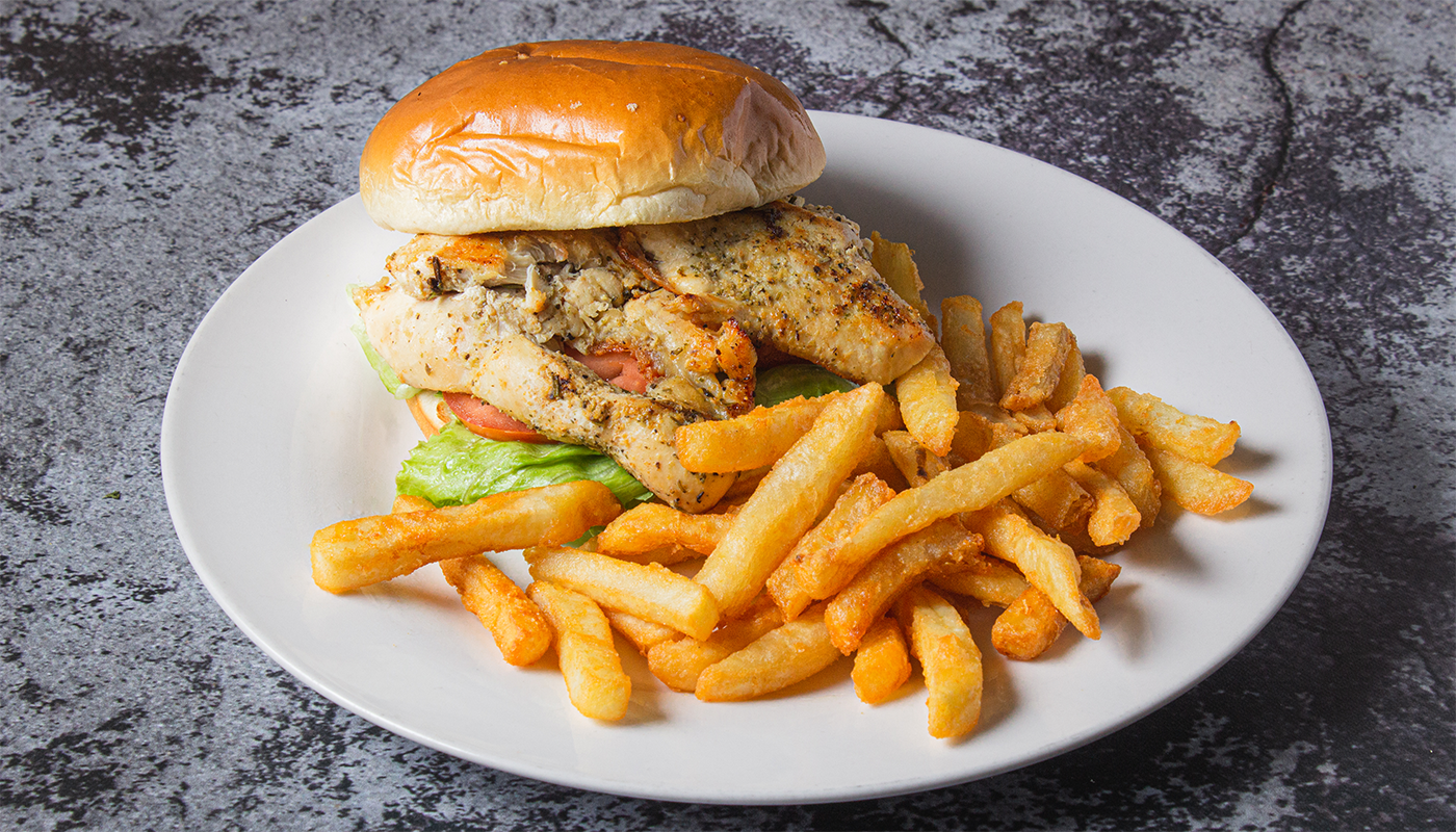Order Skinny Chicken Burger & Fries food online from Angelo's Stuffed Pizza store, Chicago on bringmethat.com