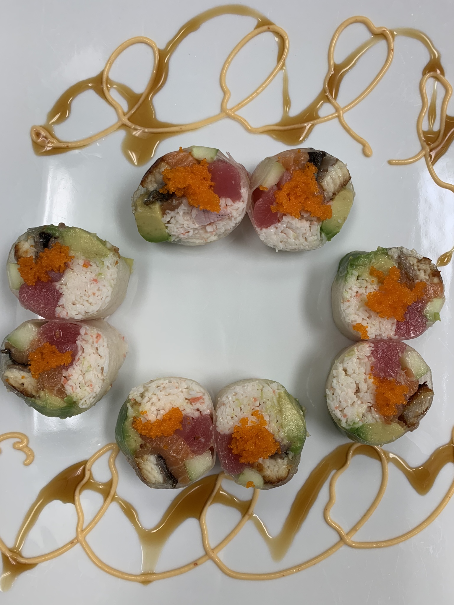 Order 10 Piece LSU Roll food online from Jazz Sushi Bar store, New Orleans on bringmethat.com