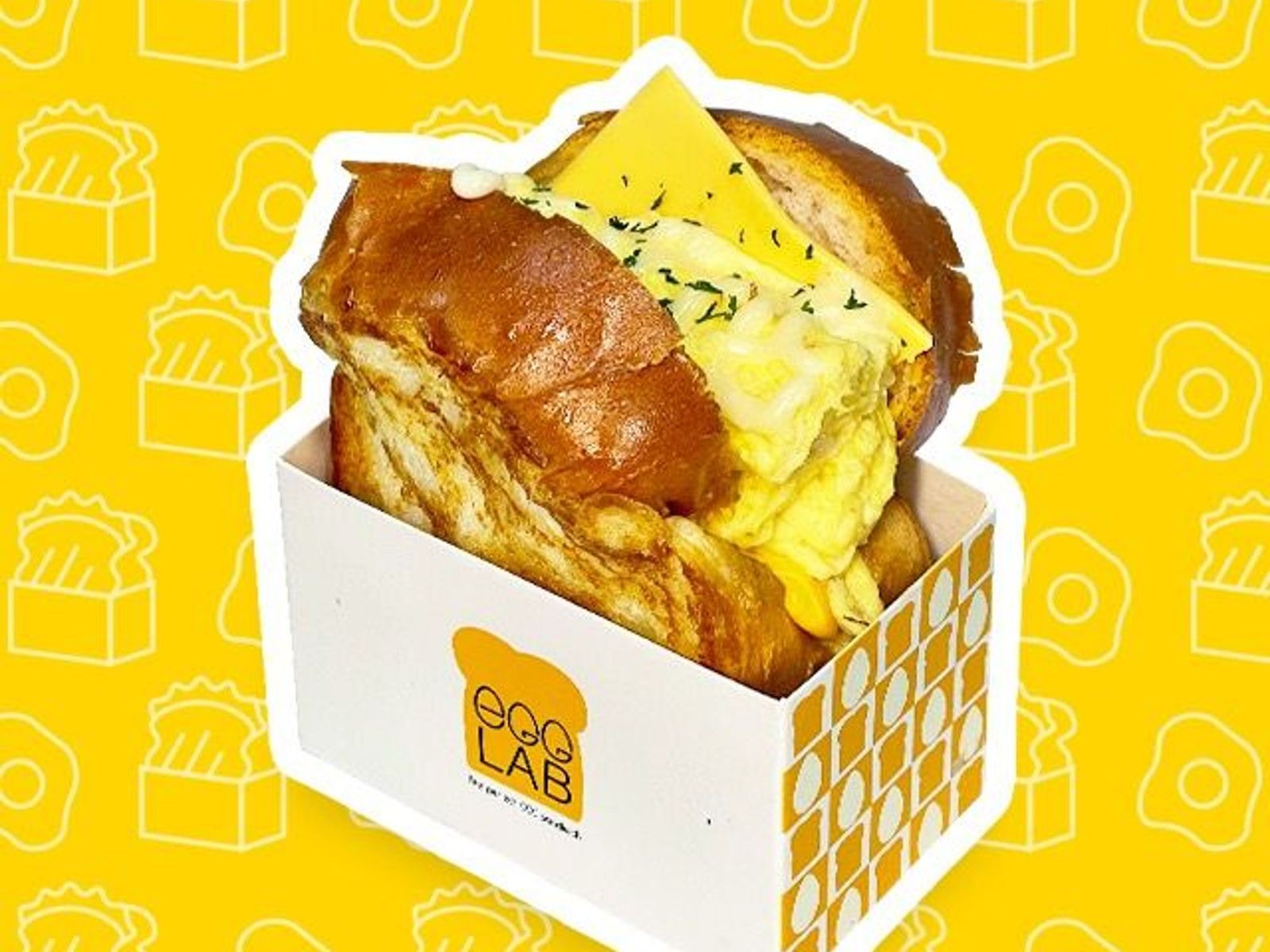 Order E3 Cheese & Egg Sandwich E3 芝士厚蛋烧三明治 food online from Teamoji store, Champaign on bringmethat.com