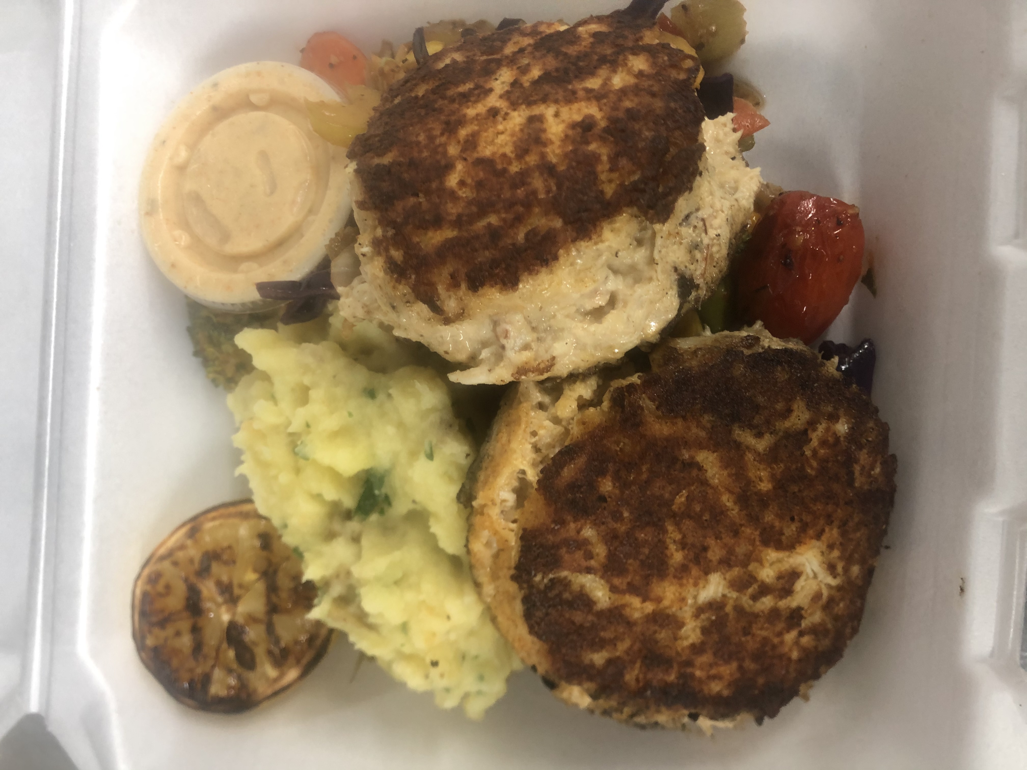 Order Lump Crab Cakes and Cajun Remoulade food online from D&D Shack store, Melrose Park on bringmethat.com