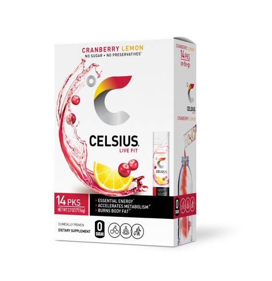 Order Celsius On-the-Go Cranberry Lemon Powder Packs, 14 CT food online from CVS store, FLORISSANT on bringmethat.com