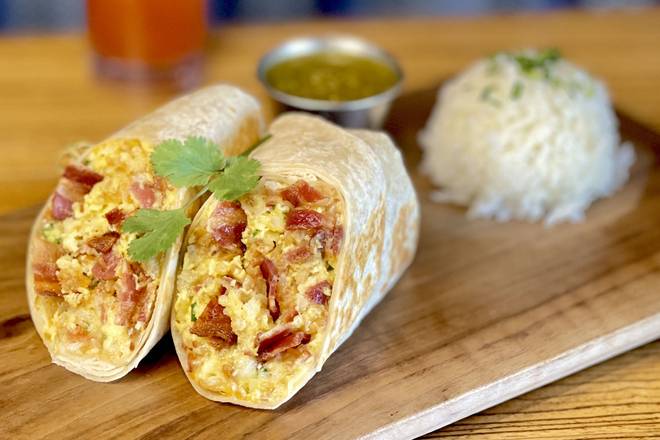 Order Baja Breakfast Burrito food online from Baja Sharkeez store, Huntington Beach on bringmethat.com